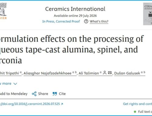 New Publication in Ceramics International Advances Sustainable Tape Casting of Technical Ceramics